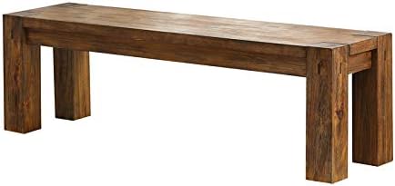 Rustic Wood Dining Bench in Dark Oak I2838