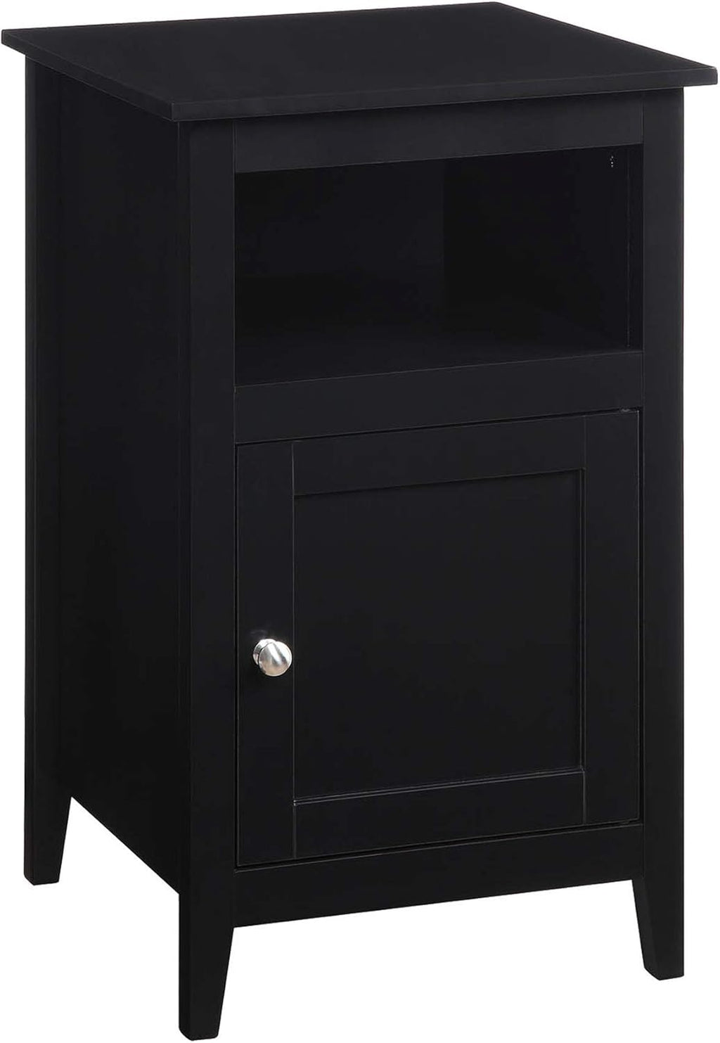 White Storage Cabinet End Table with Shelf K17560