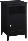 White Storage Cabinet End Table with Shelf K17560