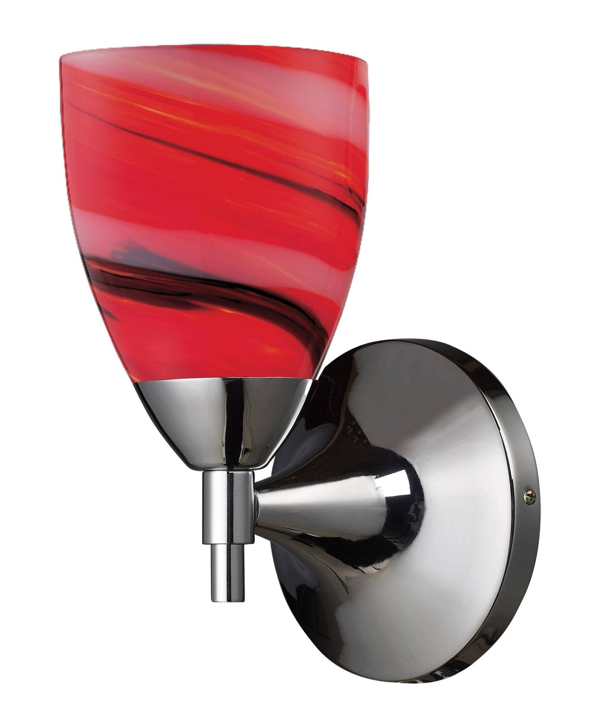 Polished Chrome 1-Light Sconce with Sandy Glass V61973