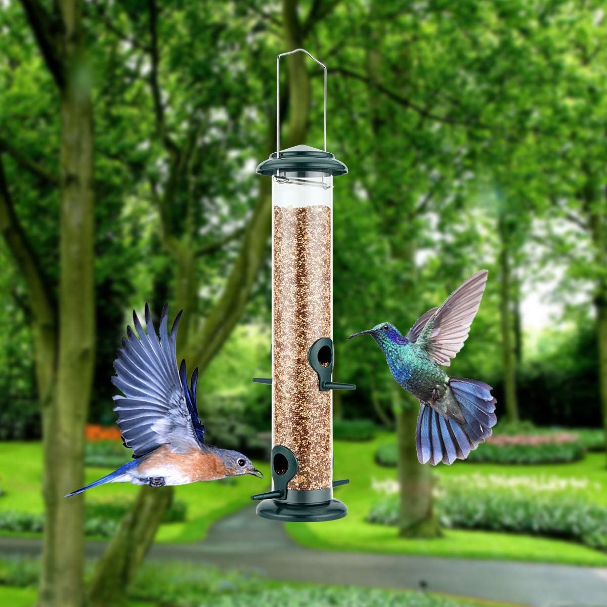 Copper Finish Hanging Wild Bird Seed Feeder, 8 Inch, Pack of 2 X860843