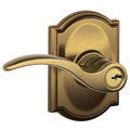 Antique Brass Single Cylinder Keyed Entry Door Lever Set T3987