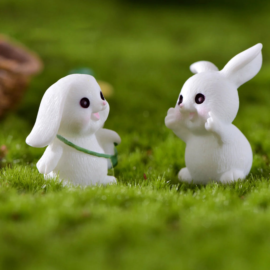 Bunny Figurine Resin Rabbit Miniature H2235