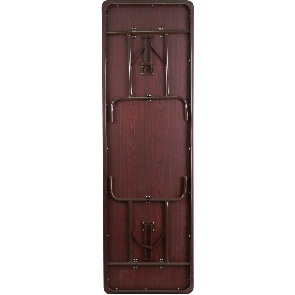 8-Foot Mahogany Melamine Laminate Folding Banquet Table O772