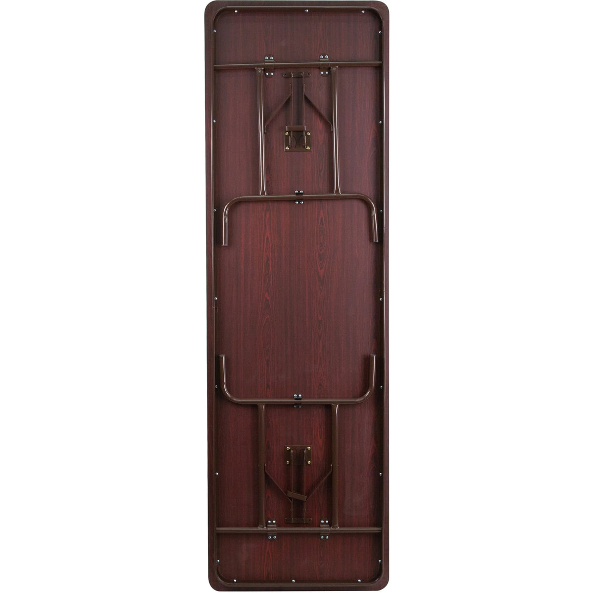 8-Foot Mahogany Melamine Laminate Folding Banquet Table O772