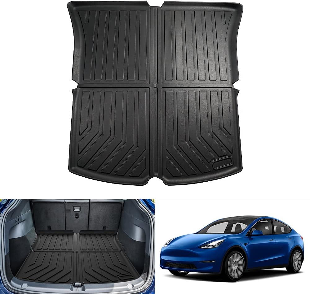 Custom Fit Car Cargo Mat for Tesla Model Y All Weather Cargo Liner Rear Trunk Liner Non-Slip TPO H2916