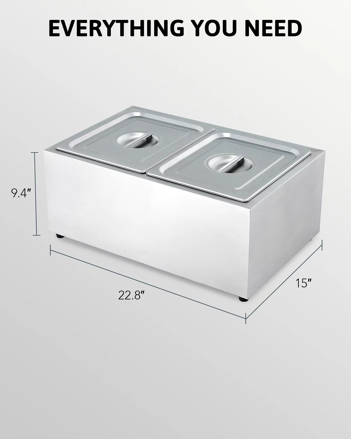 Commercial 2 Pan Bain Marie Food Warmer 1200W 20 Quart Electric Buffet Warmer P338533