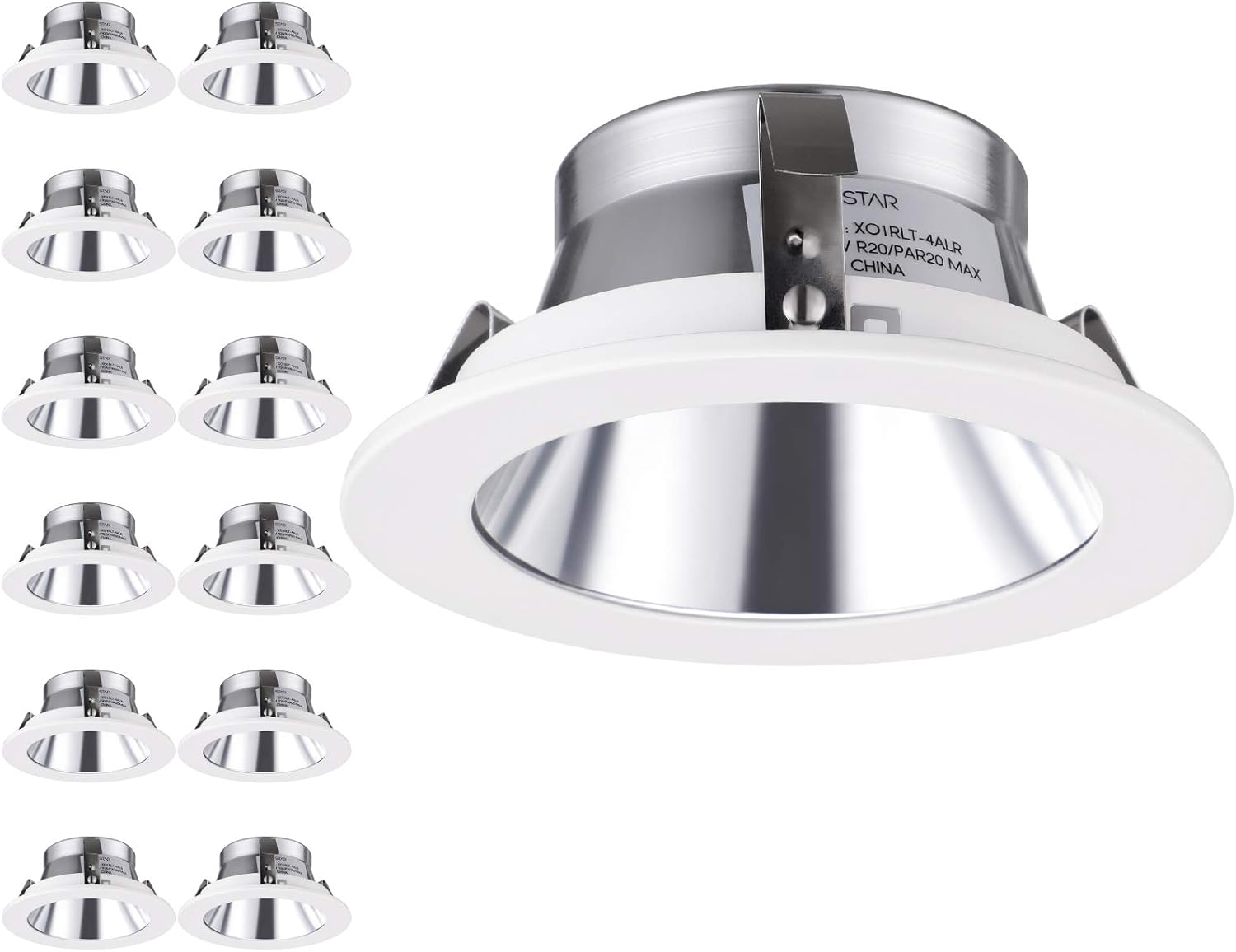12-Pack 4 Inch Recessed Can Light Trim, Oil Rubbed Bronze Metal Step Baffle Trim T451185