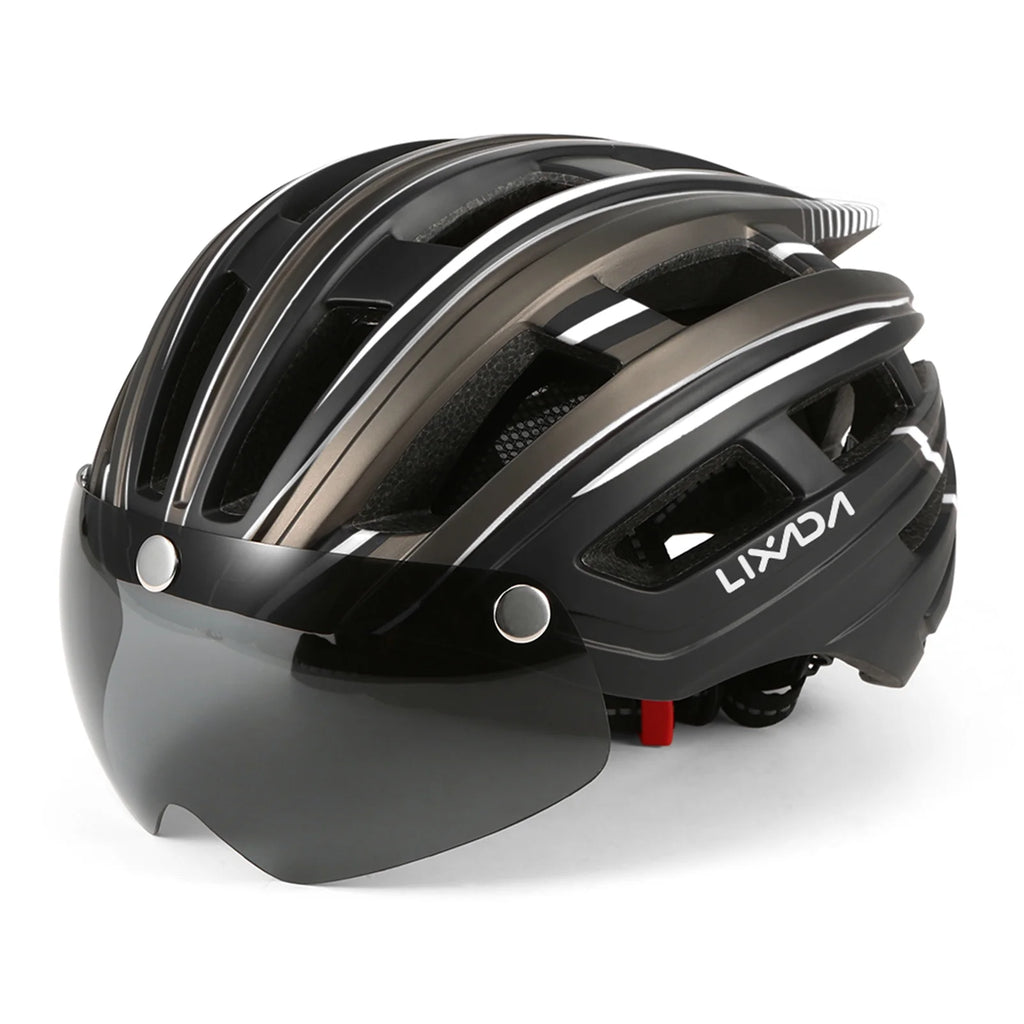 Mountain Bike Helmet Motorcycling Helmet with Back Light Detachable Magnetic Visor UV Protective L725
