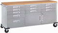 72 W x 20 D x 37.5 H Granite Grey Rolling Cabinet Workbench B960