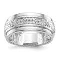 14K White Gold Diamond Trio Wedding Band Size 10 A965
