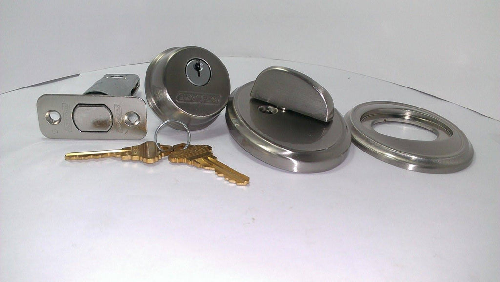 Single Cylinder Deadbolt with Satin Nickel Trim T85082