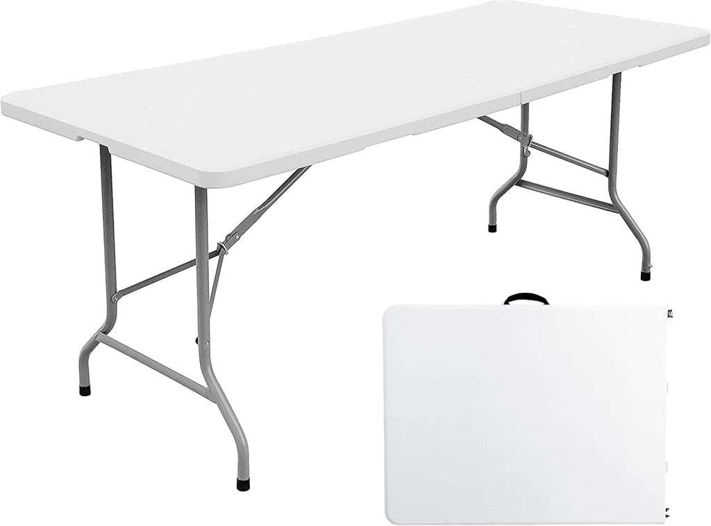 White Granite 6 Foot Folding Plastic Table X6623