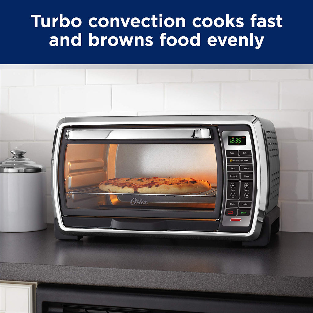 Digital Convection Toaster Oven, 6-Slice, Black/Polished Stainless C4852