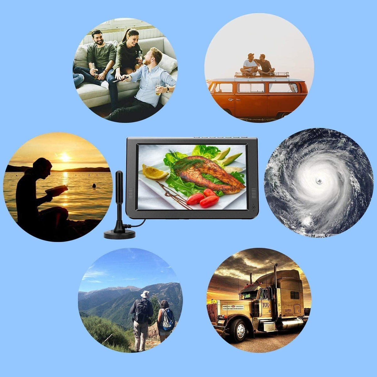 Portable Rechargeable TV with ATSC Tuner Y44190