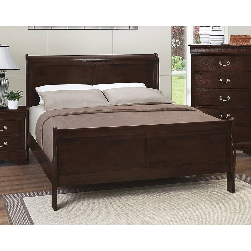 Queen Cappuccino Sleigh Bed V659299