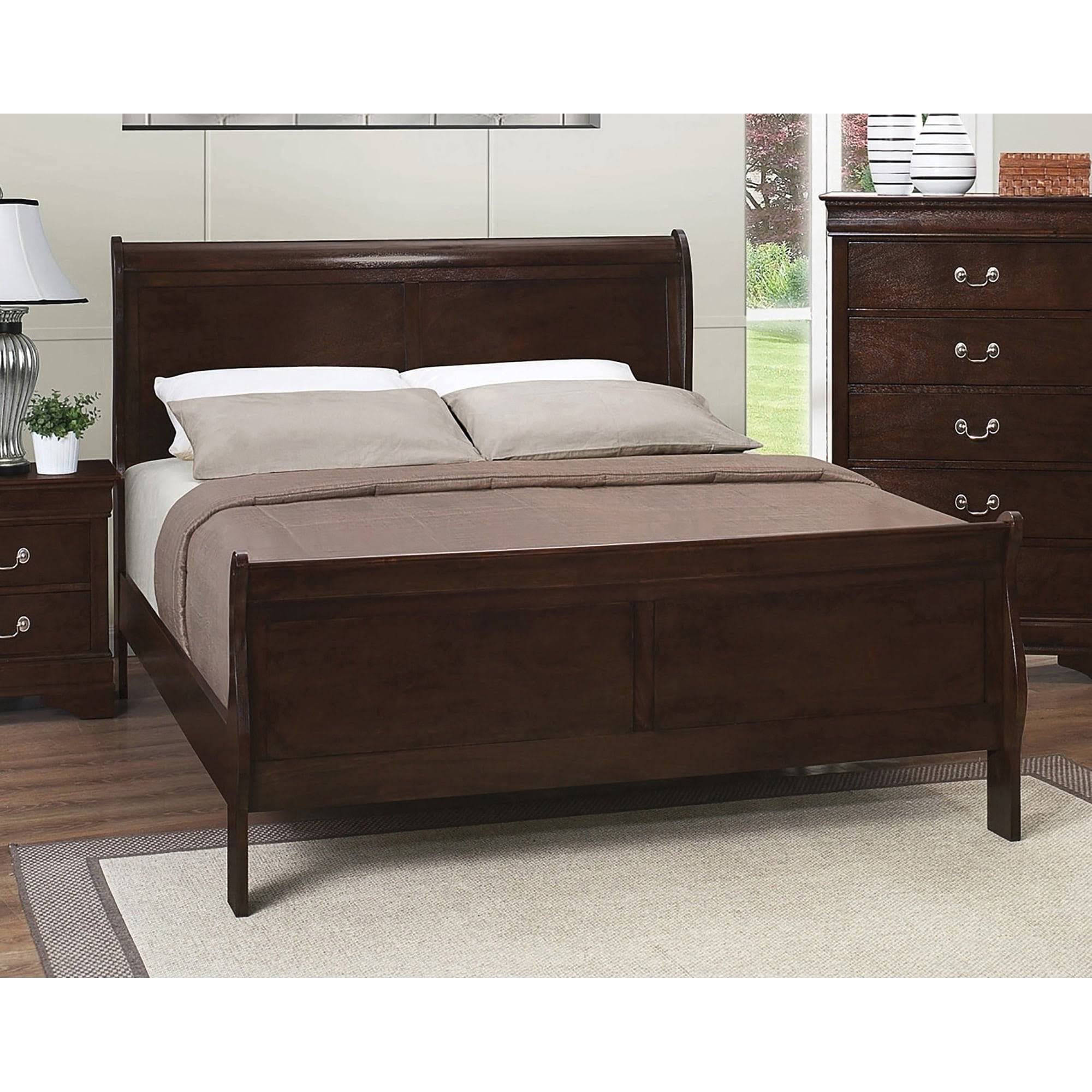 Queen Cappuccino Sleigh Bed V659299