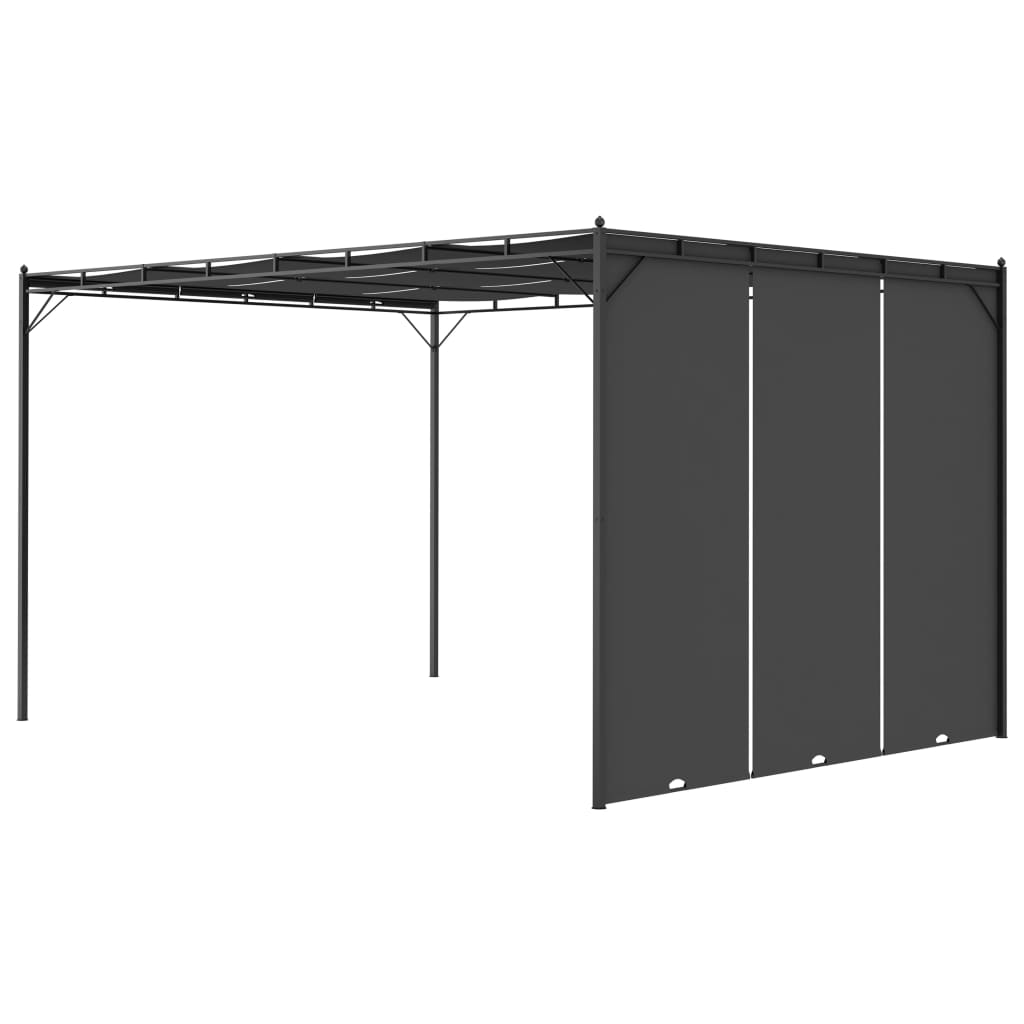 Garden Gazebo with Side Curtain Anthracite C9297