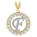 10k Two Tone Gold CZ Pendant Necklace Z61461