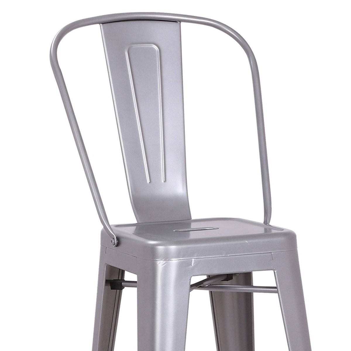Gray Metal Frame Dining Chair Set of 2 D1462