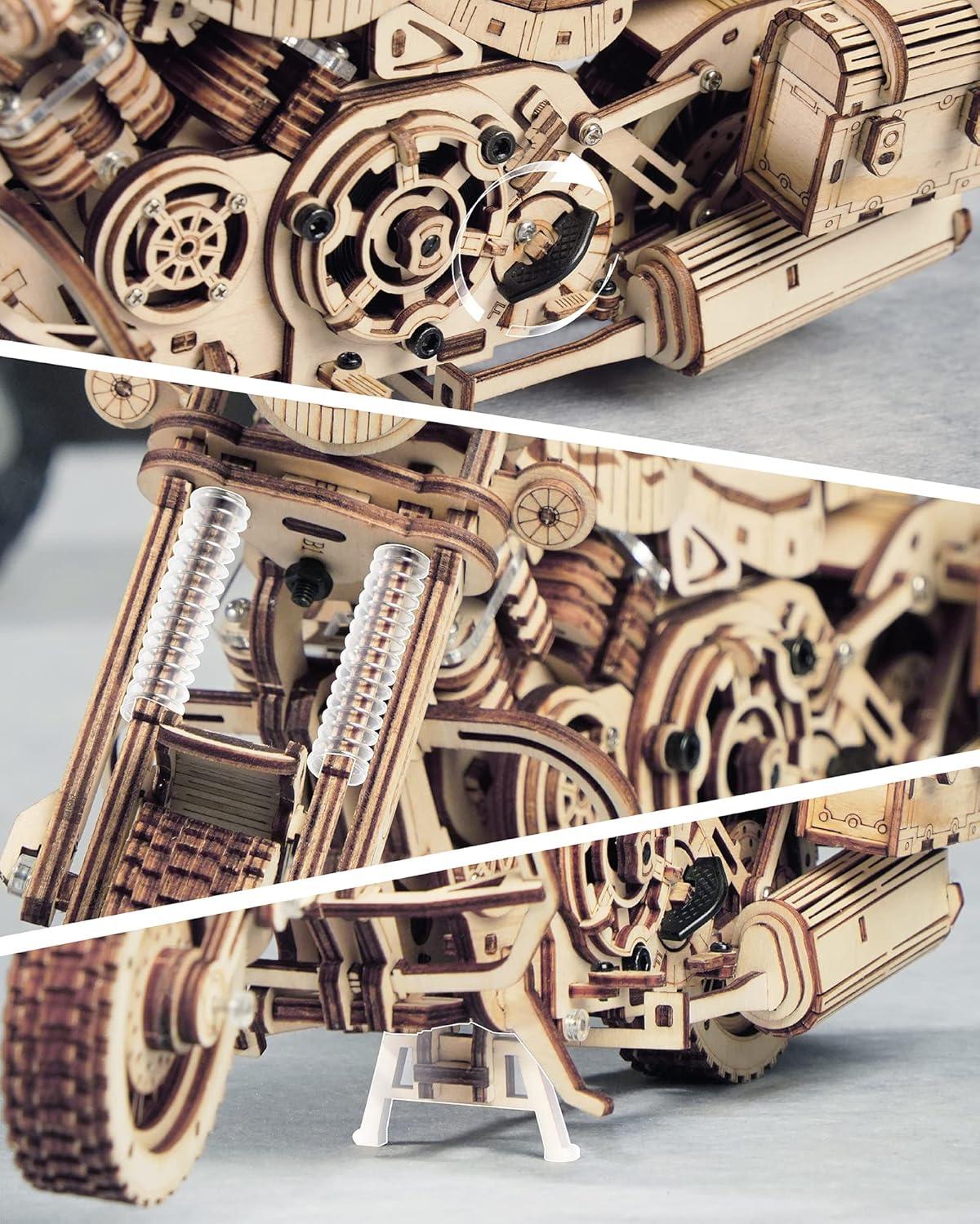 3D Wooden Motorcycle Puzzle Model Car Kits K2315