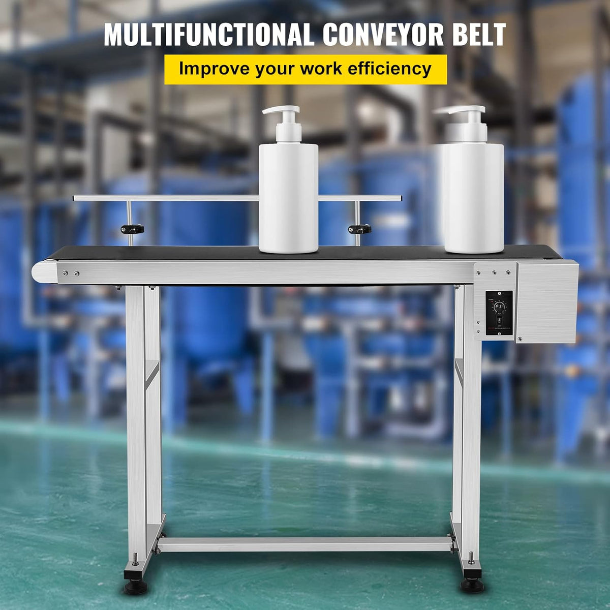 59 x 7.8 inch Stainless Steel Motorized Belt Conveyor U9769