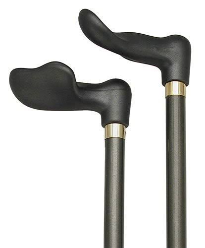 Soft Touch Palm Grip Cane Dark Silver/Black M2885