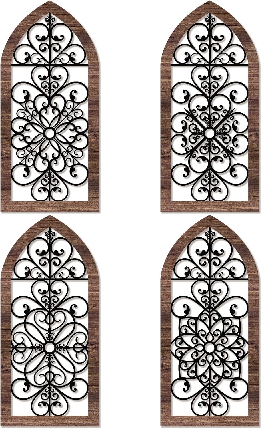 4 Pack Rustic Wooden Wall Art N827239