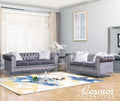 Gray Fabric Sofa Set 2Pcs with Acrylic Legs S5119