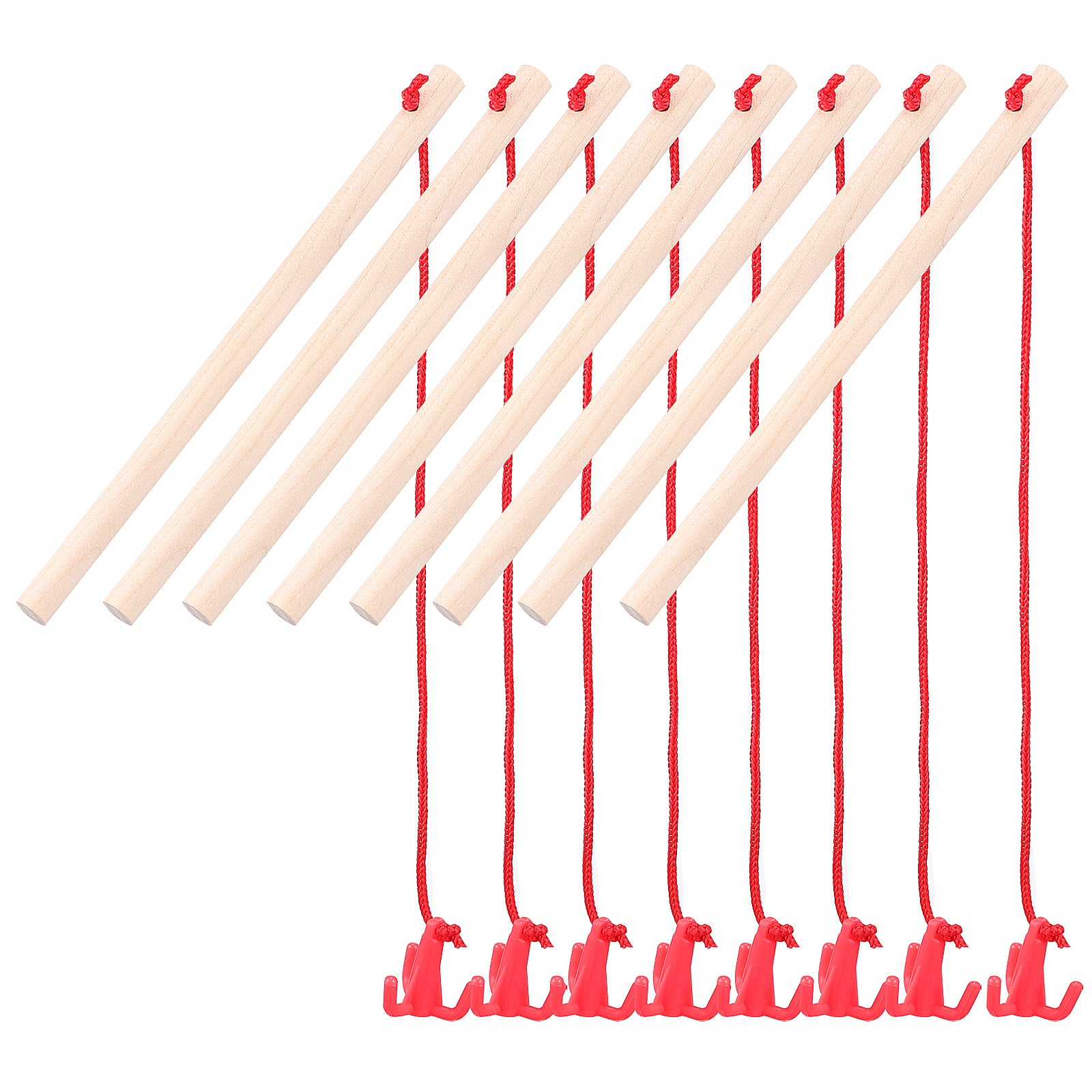 8 Pcs Magnetic Fishing Poles Wooden Fishing Rods Fishing Game Tools Early Educational Plaything K8967