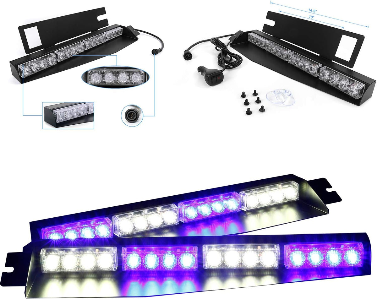 32 LED Red & Blue Emergency Strobe Light Bar S238674