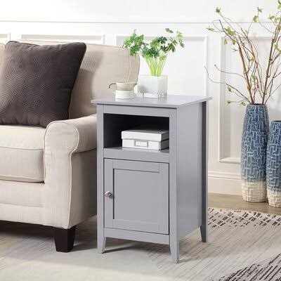 Gray End Table Storage H383