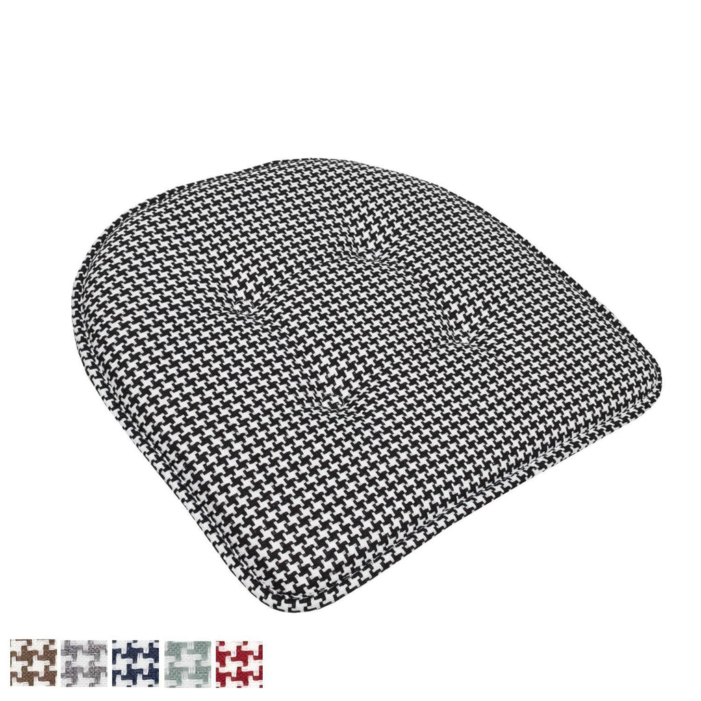 Red Houndstooth U-Shaped Memory Foam Chair Pad Set of 12 J8166
