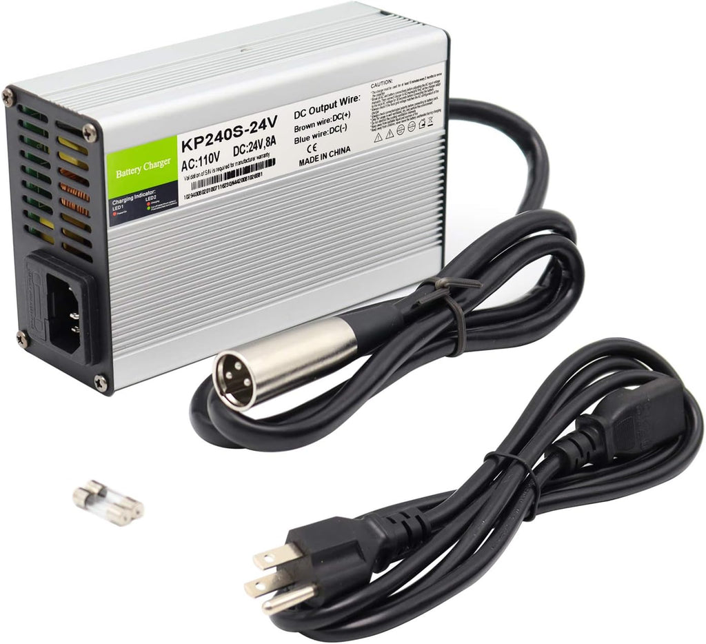 24V 8A Battery Charger with 3-Pin XLR Connector, Pack of 2 G894