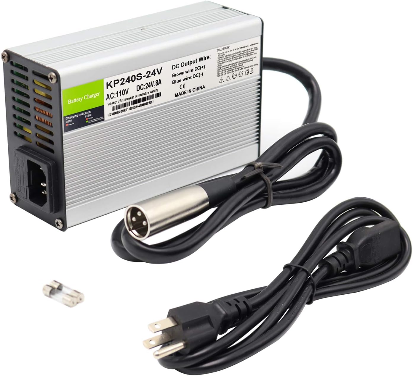 24V 8A Battery Charger with 3-Pin XLR Connector, Pack of 2 G894