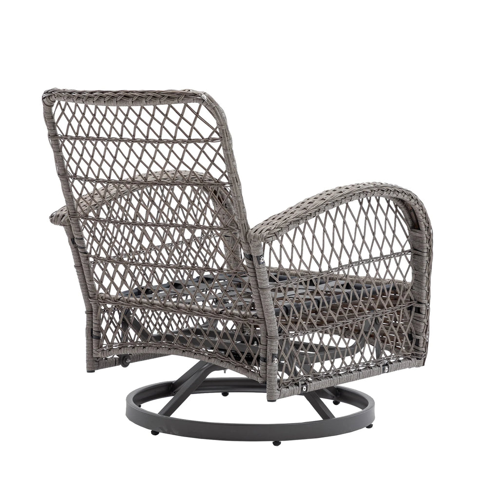 Navy Blue 3 Pc Outdoor Swivel Rocker Patio Chairs N40941