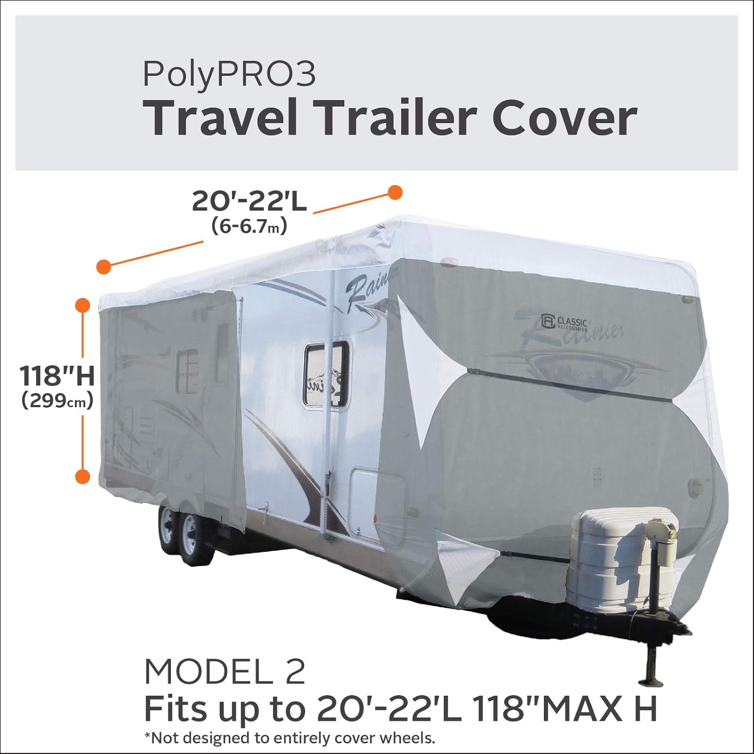 Travel Trailer Cover for 20' - 22' RVs L181300