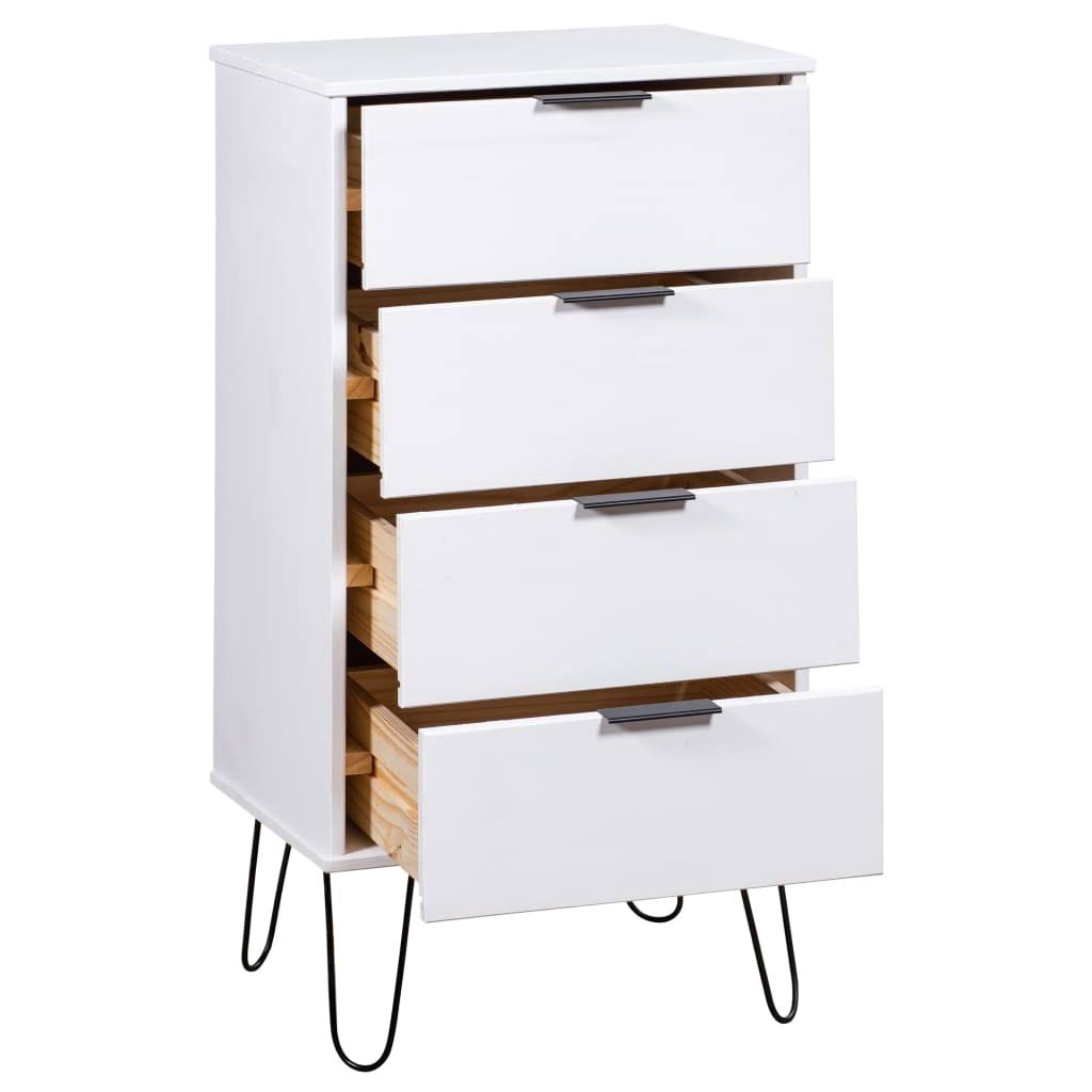 Drawer Cabinet Gray Solid Pine Wood H3030