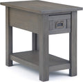 Solid Acacia Wood Narrow Side Table with Storage, 1 Drawer and 1 Shelf H95975