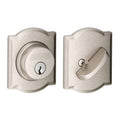 Satin Nickel Single Cylinder Deadbolt in Brown S1091
