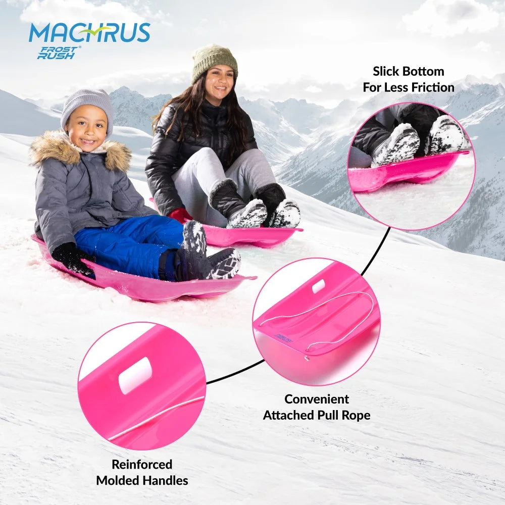 Large Plastic Toboggan Sled with Attached Pull Rope C258