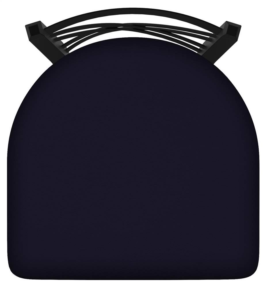 Black Wrinkle Swivel Stool with Allante Dark Blue Seat O7769