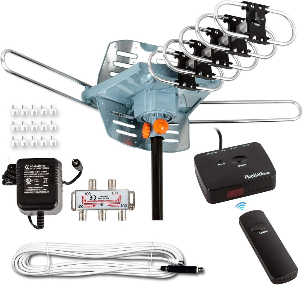 HDTV Antenna Amplified Digital Outdoor Antenna 150 Miles Range with 40FT RG6 Coax Cable W441879