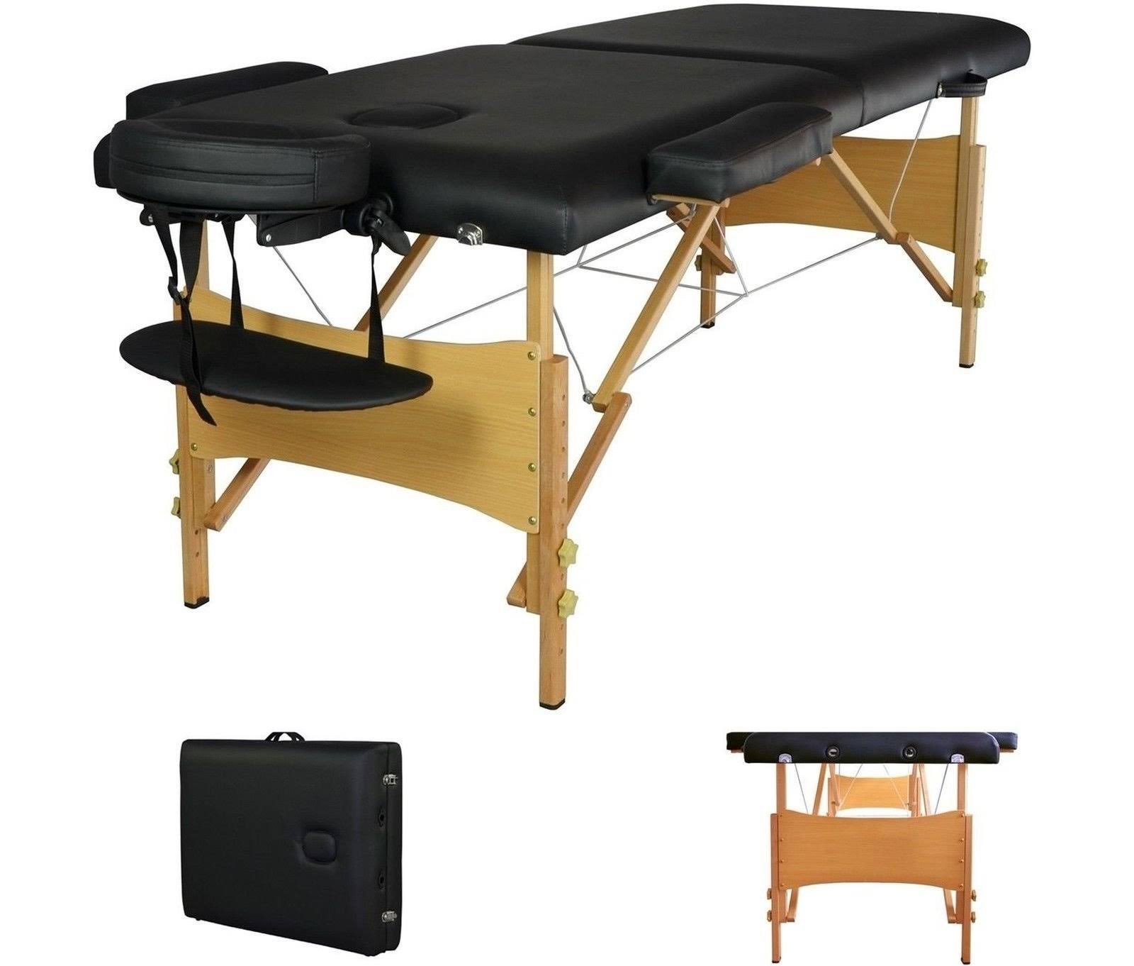 Black Portable Massage Table with Carry Case S632