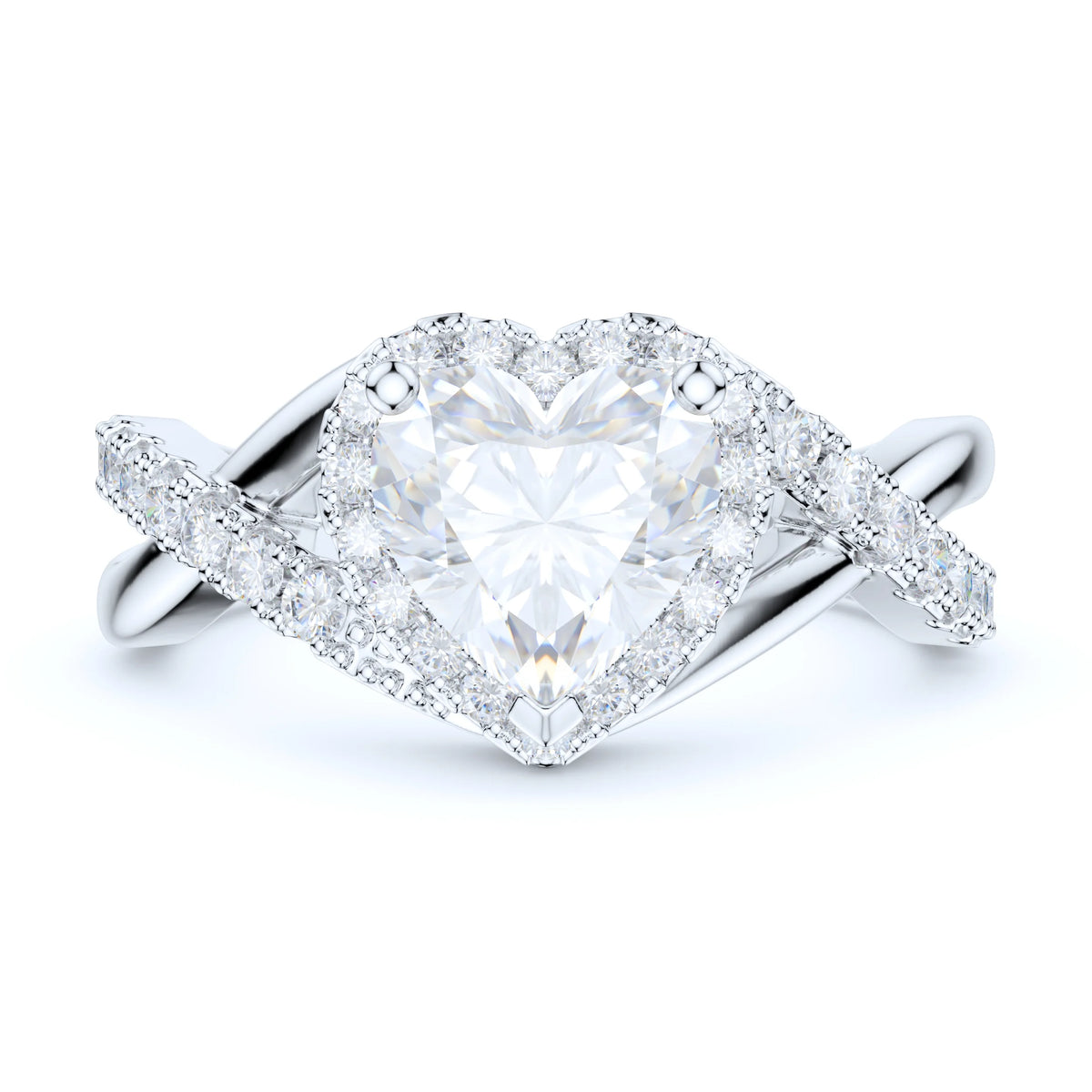Split Shank Simulated Diamond Halo Ring O267667