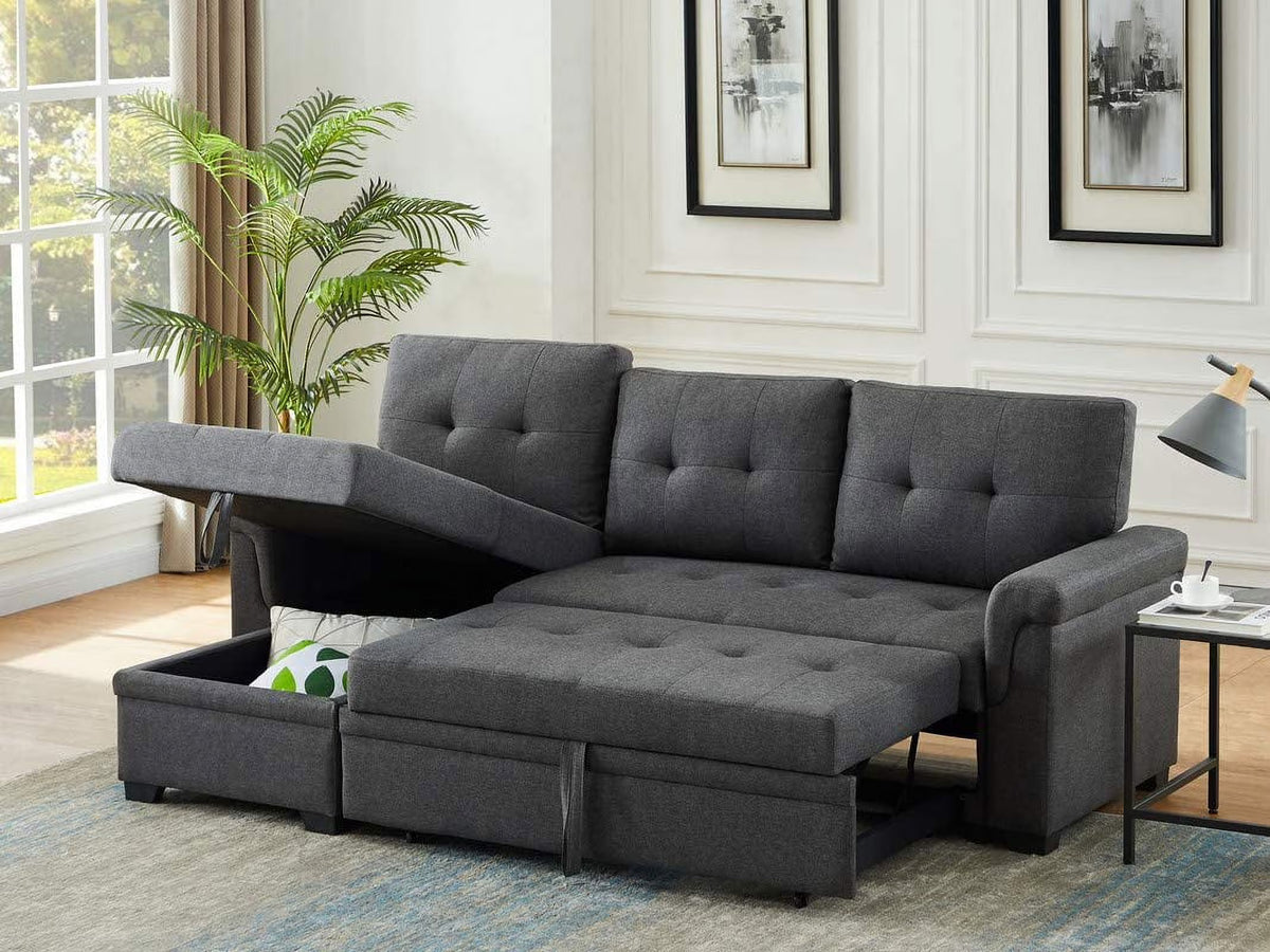 84” Reversible Sectional Sleeper Sofa Couch E370