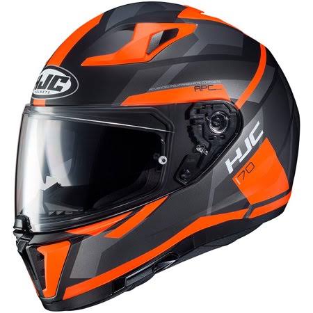 Orange/Black Motorcycle Helmet, Large O967