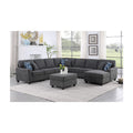 Dark Gray Woven Fabric 8Pc Modular Sectional Sofa with Ottoman G8393