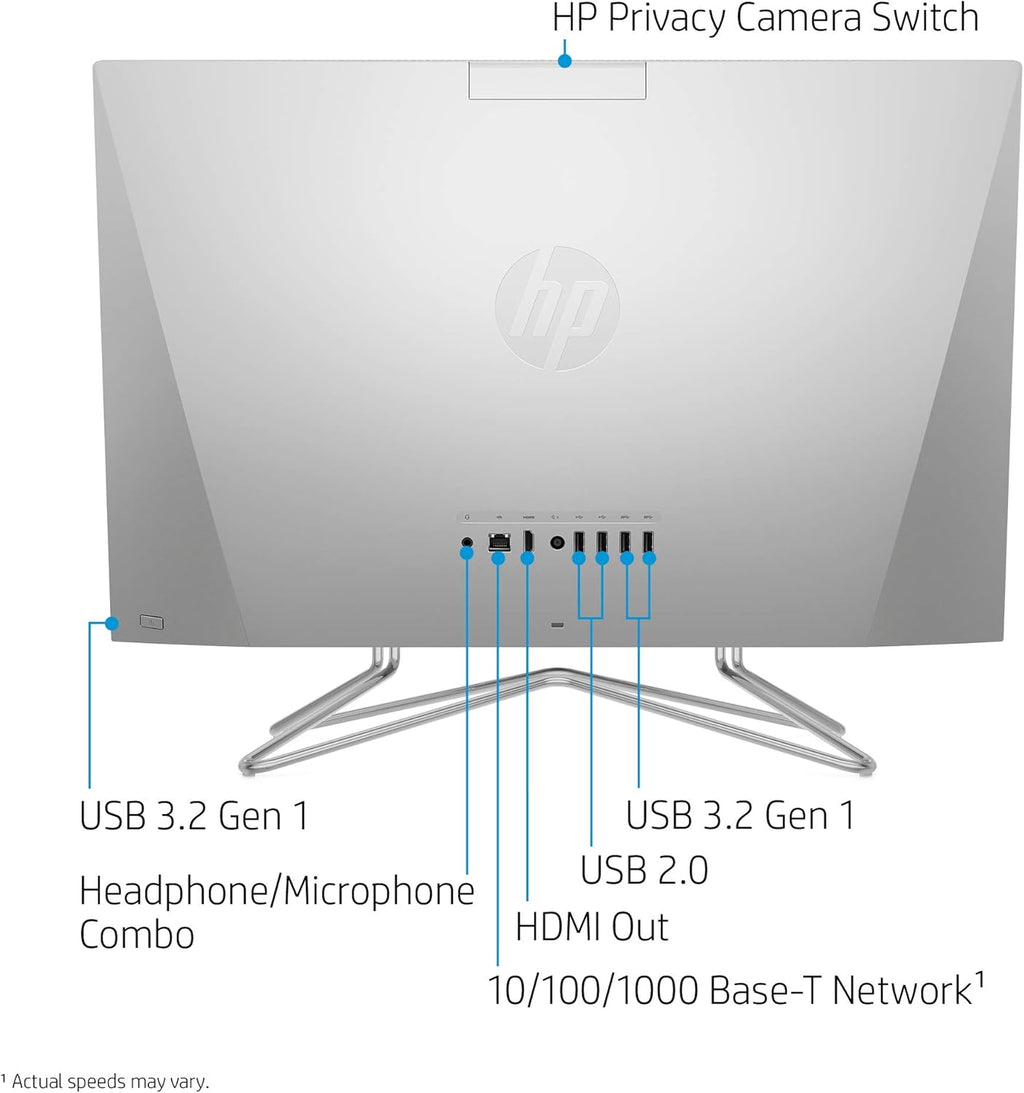 24-inch All-in-One Touchscreen Desktop Computer, AMD Ryzen 5 4500U Processor, 12 GB RAM, 512 GB SSD, Windows 10 Home, Silver X599