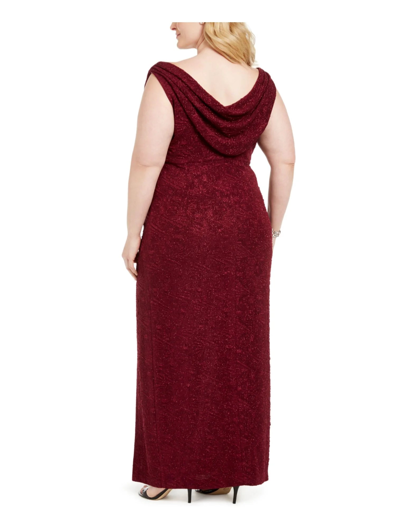 Burgundy Sleeveless Maxi Formal Dress Plus Size 18W S148703